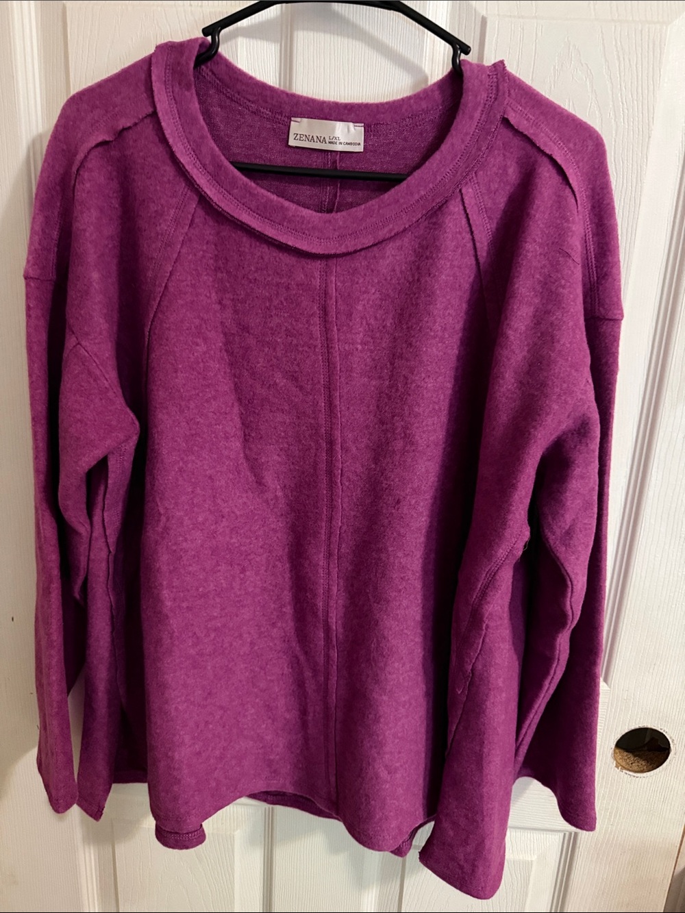 Zenana Outfitters Plum Crewneck Pullover